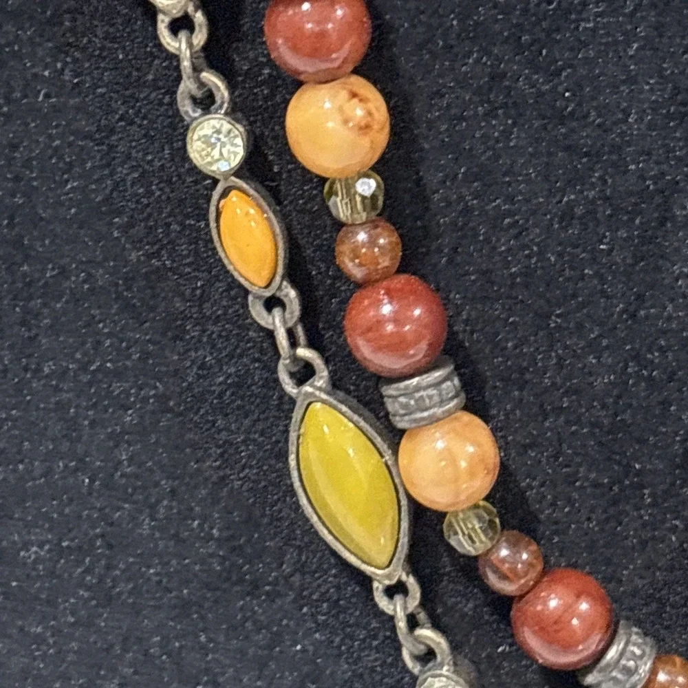 Lot Of 2 Unmarked Amber/Gold Necklaces - Picture 5 of 16